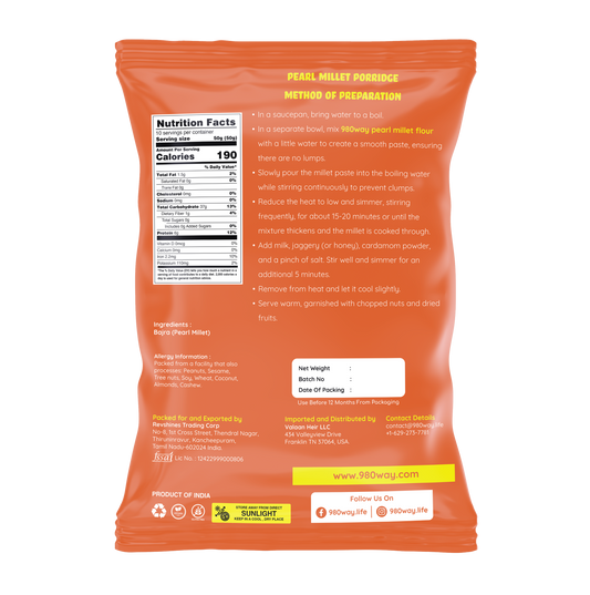 Pearl (Kambu) Millet Flour - 500 gms (1.1 lbs)